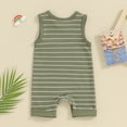 thumbnail image 3 of Bagilaanoe Newborn Baby Boys Summer Jumpsuit Shorts Striped Sleeveless Bodysuit 3M 6M 12M 18M Infant Casual One Piece Romper, 3 of 7