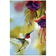 Tree-Free Greetings EcoNotes Stationary- Blank Note Cards with Envelopes, 4" x 6", Ruby and Fuschia, Bird Themed, Boxed Set of 12 (FS66510)