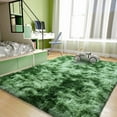 thumbnail image 3 of ruggable rugs 6x9ft Area Rugs for Living Room, Large Fluffy Black Rugs for Bedroom, Soft Carpet Shag Kids Room Rug, Non-Slip Stickers Rugs Indoor Tie-Dye Dark Green, 3 of 12