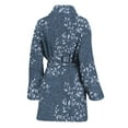 thumbnail image 2 of Ivy Flower Denim Jeans Pattern Women Bathrobe One Size Univeral Fits, Floral Fashion Lightweight Plush Fleece Long Robe For Women, 2 of 3