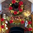 thumbnail image 2 of Flores de Navidad rojas con purpurina, adornos de flores artificiales de Poinsettia, decoración navideña para el hogar, Año Nuevo, 5/10 piezas, 15cm, 2024, 2 of 5