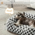 thumbnail image 2 of JOEJOY Dog Beds for Small Dogs -Cute Cat Beds for Indoor Cats Calming Pet Beds, Rectangle Orthopedic Cuddle Puppy Bed with Jacquard Shaggy Plush & Anti Slip Bottom, 20x19x6inches, Grey C97, 2 of 3