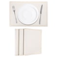 thumbnail image 1 of 4 Pcs Manteles Individuales de Cuero Sintético para Mesa de Cena, Manteles Rectangulares Resistentes al Calor (Línea de Oro Blanco), 1 of 5