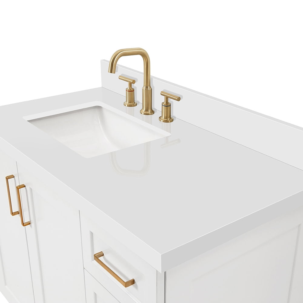 ARIEL TAYLOR 43 IN. LEFT OFFSET SINGLE RECTANGLE SINK VANITY IN MIDNIGHT BLUE