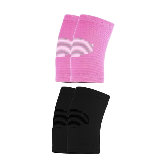 Stcellnmex 2 Pairs S Black Pink Kids Knee Sleeve Children Support Compression Sleeve Pads for Basketball Volleyball Sports Gymnastics