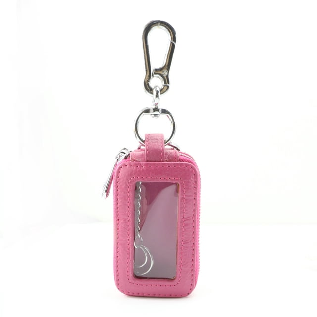 Estuche para llaves de cuero genuino para hombre, de doble capa, multifunción, para coche, con cremallera, de piel de vaca