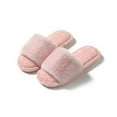 thumbnail image 2 of Fesfesfes Womens Plush Slippers Soft House Shoes Indoor Outdoor Comfortable Non Slip Lightweight Rubber Sole Cozy Home Footwear for Casual Wear(Pink,36(US:5.5)), 2 of 5