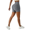 thumbnail image 2 of Yoga Shorts for Women Lightweight High Waist Lifting Stretchy Slim Fit Solid Print Gym Shorts for Athletic Wear Grey L, 2 of 4
