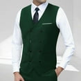 thumbnail image 1 of Wzzjkit Costume de Mode pour Hommes Sans Manches Col à Revers Couleur Unie avec Poches, 1 of 3