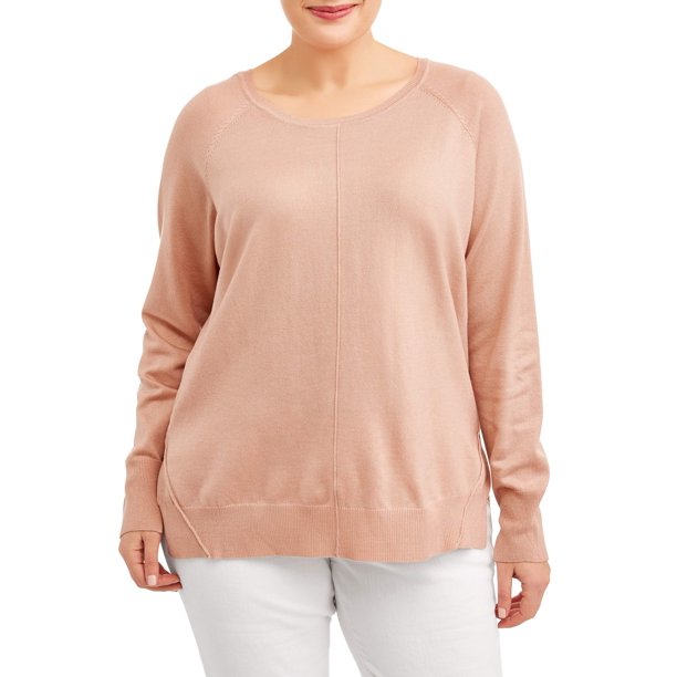 Poof Women's Plus Size Crew Neck Sweater