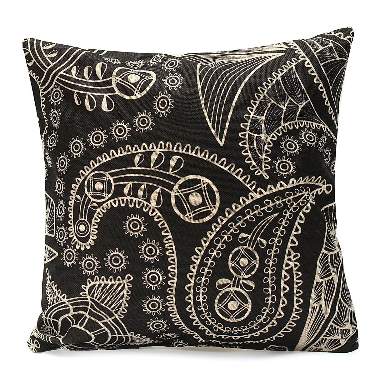 18" Bohemian Ethnic Geometric Cotton Linen Pillow Case Square Cushion Cover 