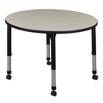 Regency 30 in. Round Height Adjustable Mobile Classroom Activity Table- Maple