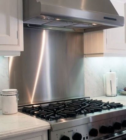 range hood stainless steel backsplash