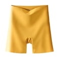 thumbnail image 1 of Qarigey Pantalones de seguridad de seda sin costuras de cintura alta 2 en 1 para mujer, bragas de realce, ropa interior para el abdomen, Ropa interior Amarillo XXL (140-160 kg), 1 of 6