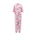 thumbnail image 2 of Women's Brushed Fleece Hooded Adult Jumpsuit Zipper Printed Onesie Pajamas (Fox, S), 2 of 3