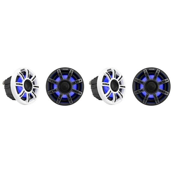 Kicker 51MSC654 - MSC 6.5-Inch Premium Marine 4-Ohm LED Coaxial System, (2) Pairs