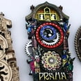 thumbnail image 6 of Holloyiver Prague Square Astronomical Clock Fridge Stickers, Czech Vintage Architecture Fridge Magnets with Gears Turnable 3D Wooden Tourist Destination Souvenir Magnets, 6 of 9