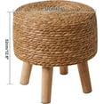 thumbnail image 2 of Foot Stool Natural Seagrass Hand Weave, 12.6" Small Ottoman, Round Footrest for Living Room, Bedroom, Entryway, Change Shoes Stool, Non-Skid Wood Legs, Boho, Natural, UHBD027N, 2 of 17