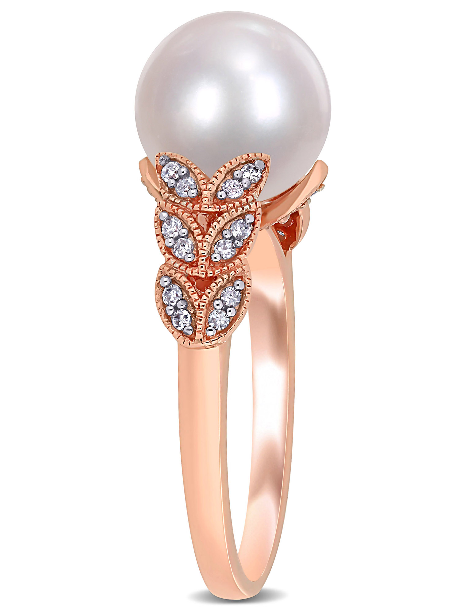 Everly Women's Cultured Pearl and Diamond 10k Rose Gold Ring