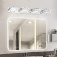 thumbnail image 3 of 24.4 inch Crystal Vanity Light 4 Lights Bathroom Lighting Fixtures Modern Chrome Toilet LED Wall Lamp Sconce Over Mirror for Indoor Washroom Bathroom (4 Head Square Cold Light), 3 of 20