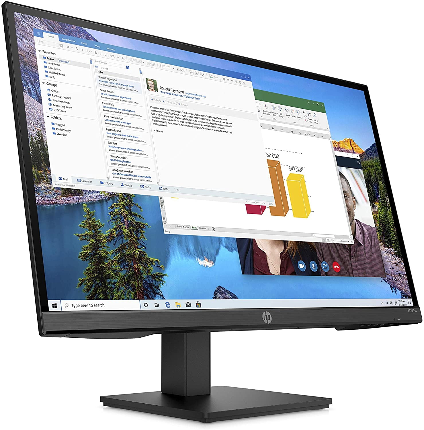 HP M27ha 27"FHD Monitor IPS Panel and Built-in Audio - 22H94AA#ABA