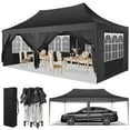 thumbnail image 4 of HOTEEL 10x20 Canopy Tent with Sidewalls,3 Adjustable Height Commercial Canopy,Pop Up Party Canopy with 12 Stakes & 6 Ropes,Black, 4 of 9