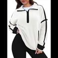 thumbnail image 3 of Sudadera de Mujer con Media Cremallera, Suave y Extragrande, con Bolsillos, Cálida y Afelpada. L, 3 of 8