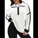 thumbnail image 3 of Sudadera de Mujer con Media Cremallera, Suave y Extragrande, con Bolsillos, Cálida y Afelpada. XL, 3 of 8