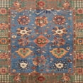 thumbnail image 1 of Ahgly Company Machine Washable Indoor Square Abstract Chestnut Brown Area Rugs, 4' Square, 1 of 7