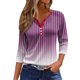 thumbnail image 1 of Top de mujer SCZ cuello redondo estampado degradado a rayas morado/s, 1 of 5