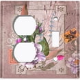 thumbnail image 4 of Metal Light Switch Plate Cover Floral Nature Postcard Newspaper Damask Purple FLW096, 4 of 13