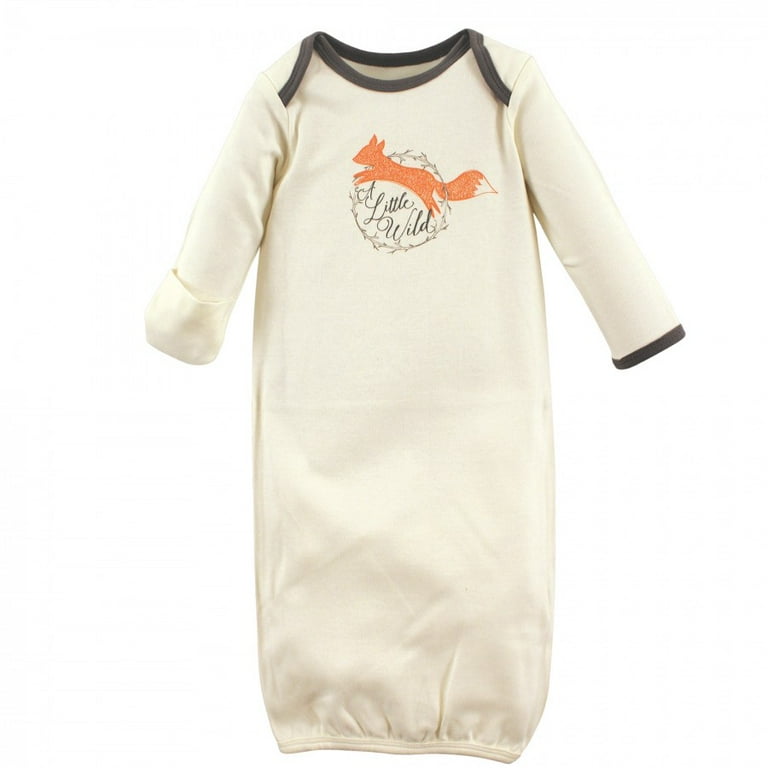 Touched by Nature Baby Boy Organic Cotton Gowns, Fox, 0-6 Months