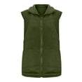thumbnail image 6 of Zunfeo Women Fleece Vest Sofy Warm Fall Winter Sleeveless Jackets,Collar Zipper Outerwear with Pockets Green M, 6 of 9