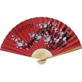 thumbnail image 1 of 1 X Large 60" Folding Wall Fan -- Prosperity Blossoms -- Original Hand-painted, 1 of 3