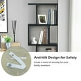 thumbnail image 4 of Topcobe 4 Tiers Wooden S-Shaped Bookcase for Living Room Bedroom Office, Tall Bookshelf Modern Book Case for Books, CDs, Movies, Black, 4 of 9