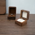 thumbnail image 3 of HeroNeo Multifunctional Small Jewelry Box Square Shape Organizer Mini Wooden Ring Box Soft Interior Holder for Proposal Wedding, 3 of 19