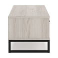 thumbnail image 4 of 53 Inch 2 Drawer Storage Bench Smooth Pewter Toned Frame Black Metal Base, 4 of 5