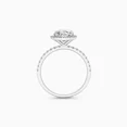 thumbnail image 3 of Spot Jewel 2.1 Ct Round Cut Beautiful Halo Engagement Ring - Lab-Created Simulated Diamond in 14K White Gold Plated Ring - Stunning Prong Setting for Women - Perfect Gift for Proposals, Weddings, 3 of 6