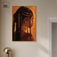 thumbnail image 3 of Crowned in Braids Canvas Ebony Portrait Art by Art Remedy, Gold Frame, 30" x 45", 3 of 7