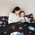 thumbnail image 5 of jejeloiu Baseball Games Gaming Twin Comforter Sets,Colorful Cartoon Stars Bedding Set For Girls Kids Reversible 2pcs, 5 of 8