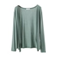 thumbnail image 4 of Womens Cardigans Women's Lightweight Summer Cardigan Long Sleeve Knit Soft Comfortable Loose Fit Casual Cover Up Outerwear Layer Solid Color V Neck Green XXL, 4 of 4