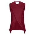 thumbnail image 6 of Womens Sleeveless Tank Tops Criss Cross Open Back Eyelet Top Loose Casual Summer Crew Neck Shirts Wine, M, 6 of 7