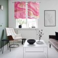 thumbnail image 4 of Marble Pink Kitchen Curtains Small Short 39 Inch Length, Modern Abstract Artwork Luxury Golden Grommet Top Bedroom Living Room Curtains, Light Filtering Cafe Curtain Drapes 2 Panels Set 55''x39'', 4 of 9