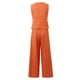 thumbnail image 4 of Conjunto de chaleco sin mangas con botones y pantalones anchos para mujer: elegante conjunto informal y formal con bolsillos, 4 of 8