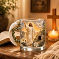 thumbnail image 5 of Yangka Kitchen Themed Glass Mug, Religious Jesus Print Coffee Cup with Sculpted Dove Handle, Elegant Holiday Drinkware for Easter and Christmas Table Decor, 5 of 6