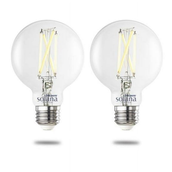 Bulbrite  Solana Smart LED G25 60W Equivalent Tunable WIFI Light Bulb, Clear, 2PK - 2200K-6500K
