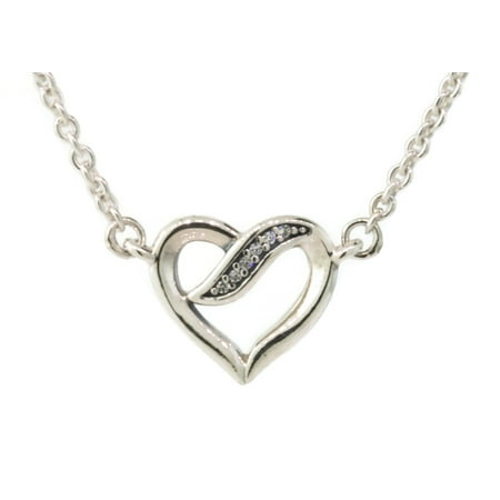 - Authentic Ribbons of Love Pendant Necklace, Clear CZ 590535CZ-45 Adjustable