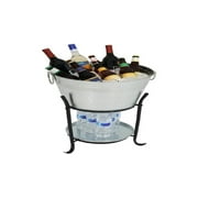 Madhus Collection Oval Galvanized Steel Pebbled Texture Beverage Tub, Rust Proof