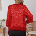 thumbnail image 4 of RUTAYY Women's Knitted Cardigan 3/4 Sleeve Solid Color Lightweight Comfortable Casual Sweater Daily Wear Leisure Versatile Tops, 4 of 5