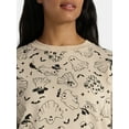 thumbnail image 4 of Halloween Women's Happy Ghost Graphic Print Sweatshirt with Long Sleeves, Sizes XXS-XXL, 4 of 5